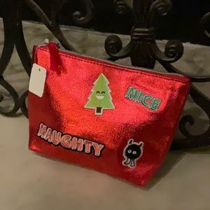 Bath & Body Works Metallic Red Naughty Cosmetic Bag NWT